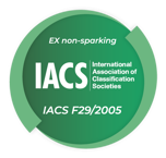 EX non-sparking IACS F29/2005 certificate